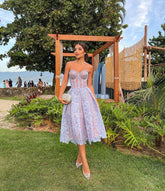 Cup Embroidered Lace Evening Dress, Evening Beach Resort Dress, Tight Skincare Dress