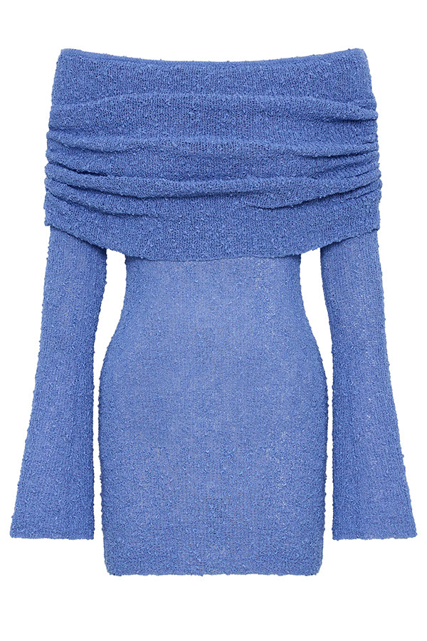 and Off-shoulder Long-sleeved Mini Dress