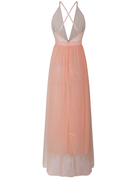 Backless High Slit Pleated Dress Party