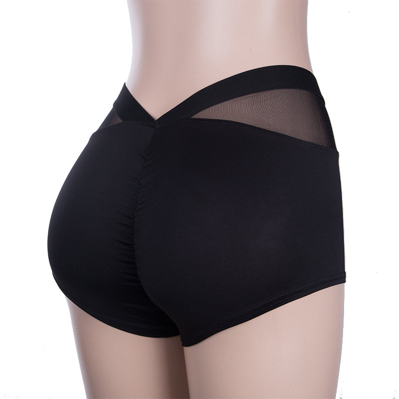 Mesh Solid Exercise Workout Running Yoga Athletic Gym Trousers Sportswear Shorts