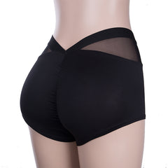 Mesh Solid Exercise Workout Running Yoga Athletic Gym Trousers Sportswear Shorts