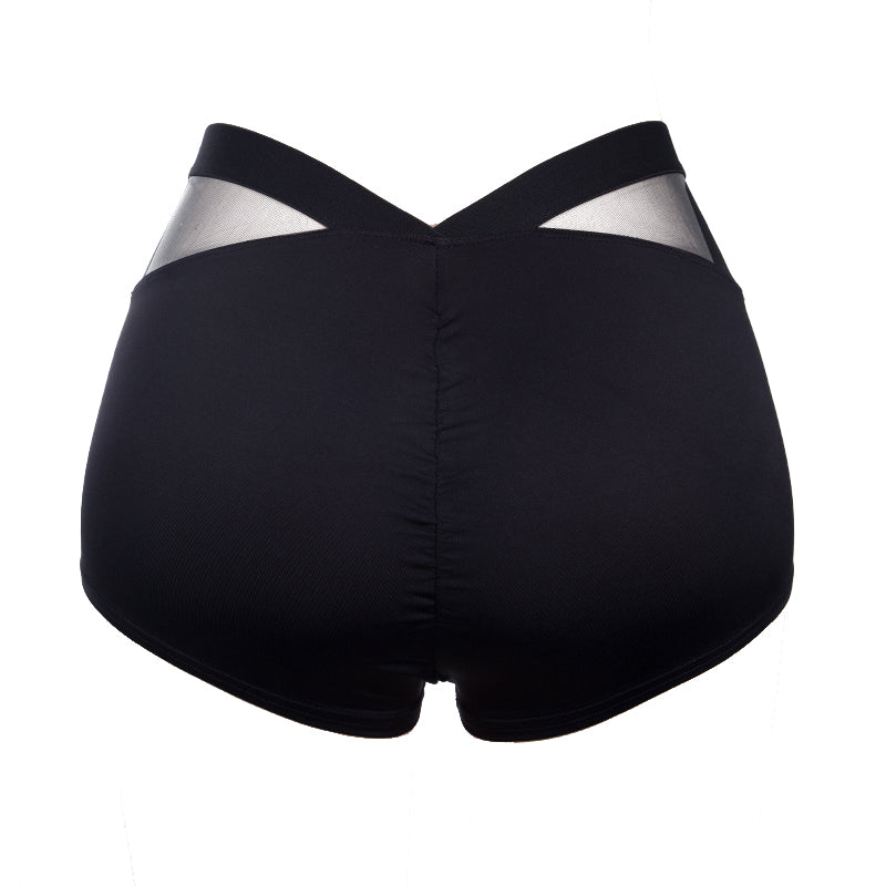 Mesh Solid Exercise Workout Running Yoga Athletic Gym Trousers Sportswear Shorts