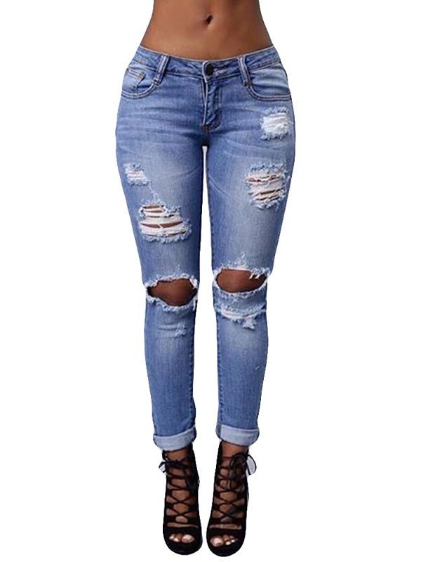 Stretch Ripped Skinny Denim Jeans