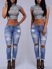Stretch Ripped Skinny Denim Jeans